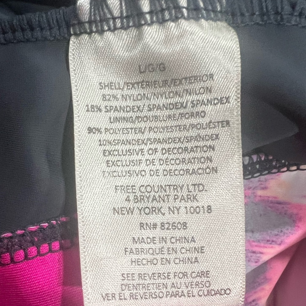 Free Country Pink and Black Patterned Tankini Size: Large - Picture 6 of 6